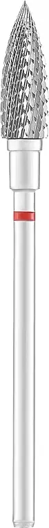 Nail Drill Bit 'Flame', red, diameter 5 mm, working part 13.5 mm - Accessories