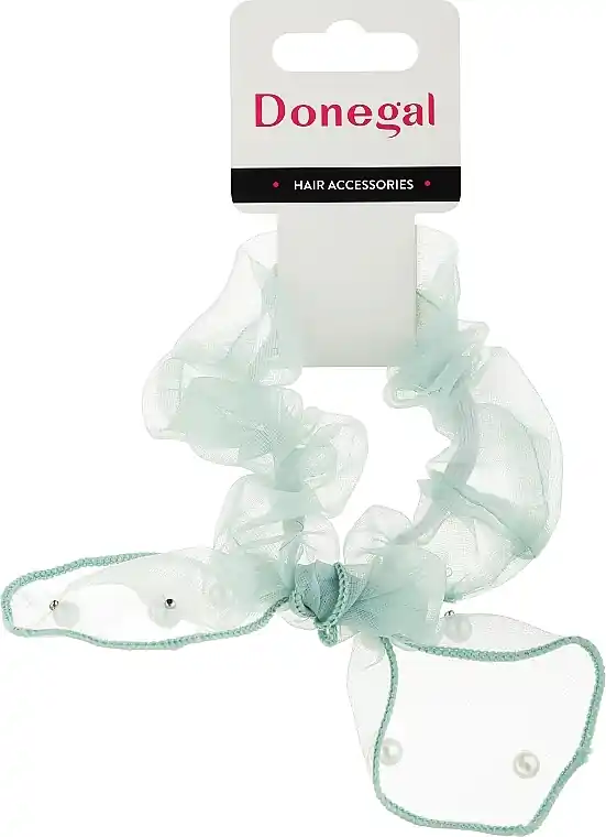 Hair tie, FA-5620, transparent mint with stones