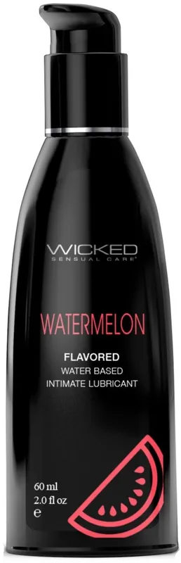 Edible water-based lubricant with watermelon flavor