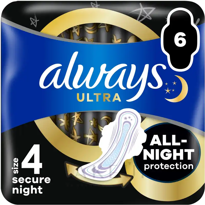 Sanitary Pads, size 4, 6 pcs - Bath and Body
