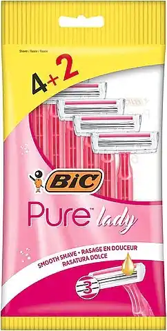 Shaving Razor, pink, 6 pcs - Bath and Body