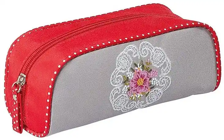 Makeup Bag "Mandala", 98123, gray-red