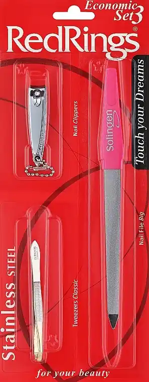Manicure set, 3 pieces, pink - Accessories