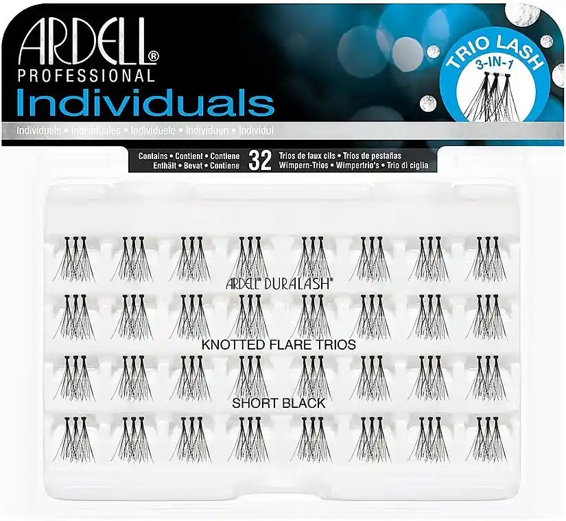 Ardell Individuals Duralash Knotted Flare Trio Lashes Short Black - Makeup