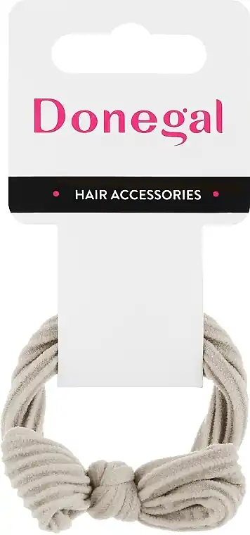 Beige hair tie with bow, FA-5646
