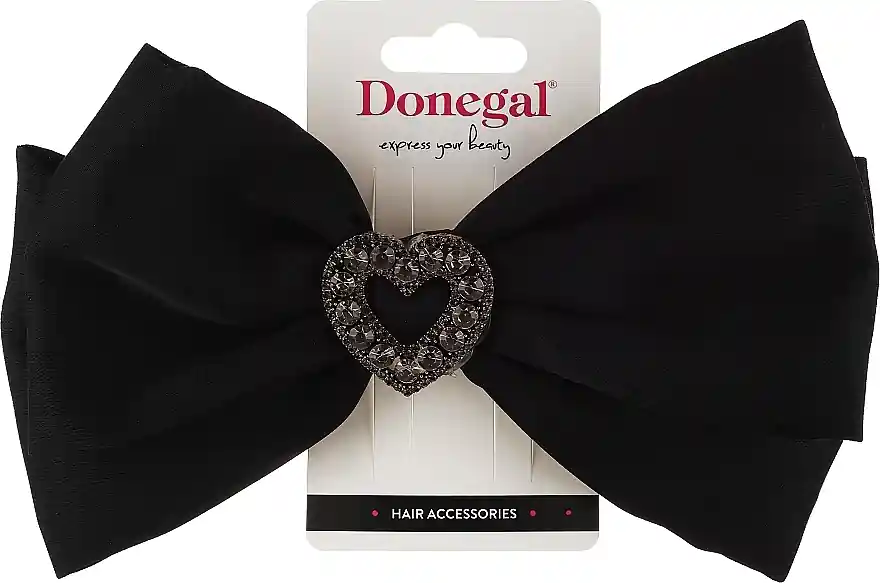 Hair tie, FA-5672, black bow with heart
