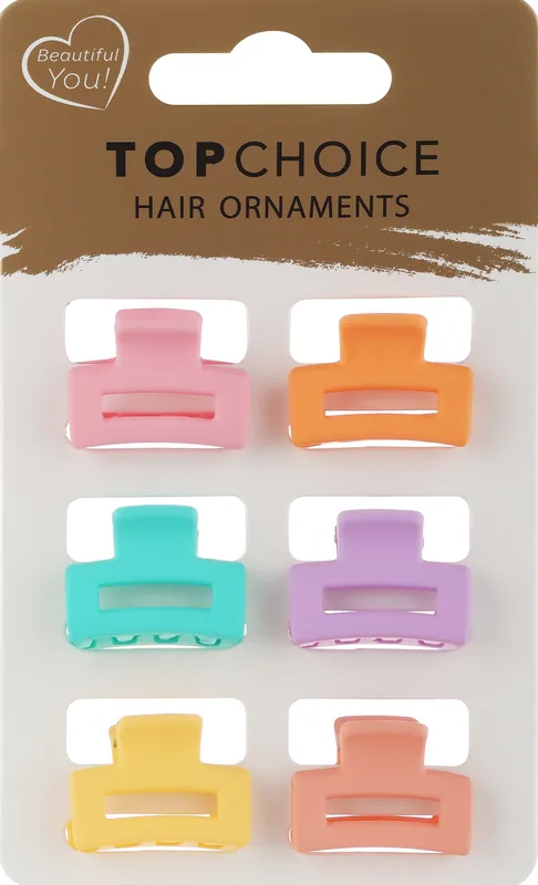 Hair Clip Set 20650, 6 pcs, bright - Accessories