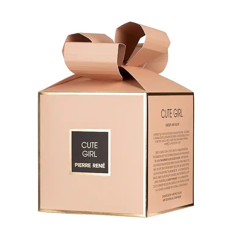 Pierre Rene Cute Girl Gift Set (powder/12g+l/oil/8ml+sponge/1pcs) - Makeup