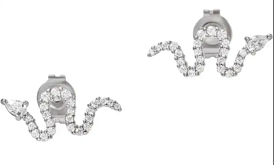 Silver Earrings with Zircons - Costume jewelry