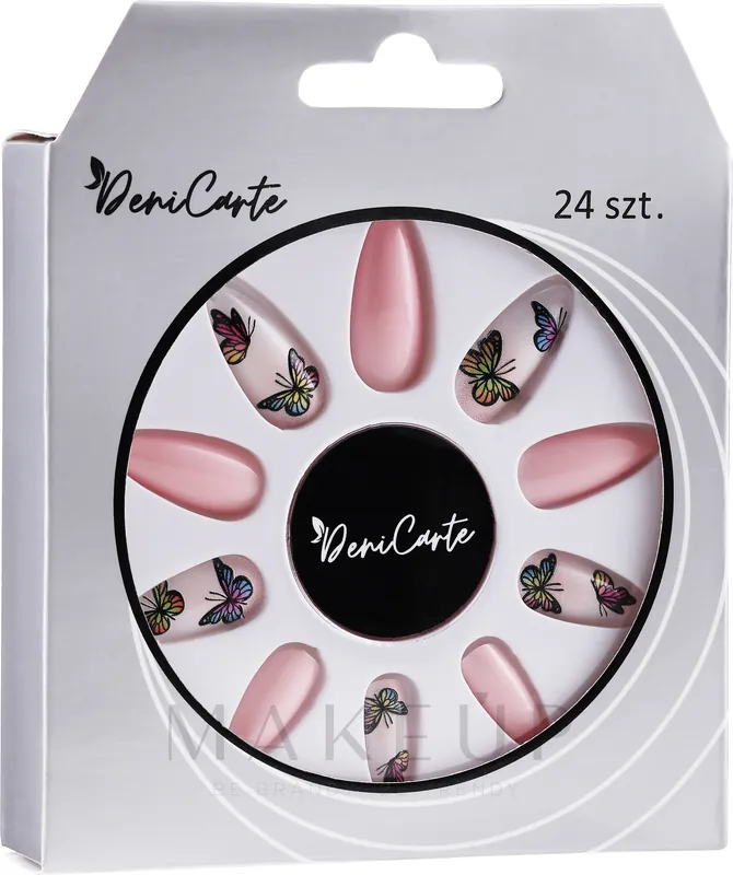 False Nails, tips butterflies, 24 pcs