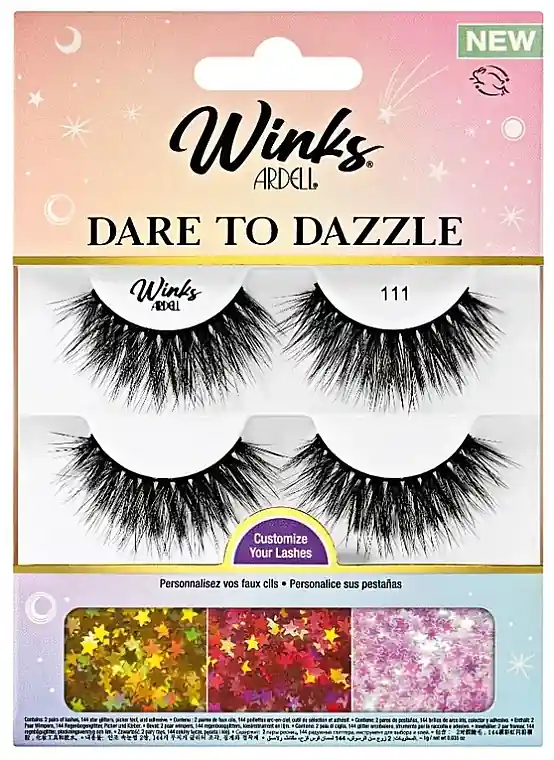 Ardell Dare To Dazzle Lash Kit 111 (lashes/4pc+clay/1g+apple/1pcs+acc) - Makeup