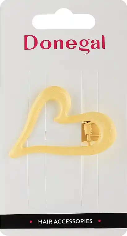 Hair Clip, FA-5626, Heart, Yellow