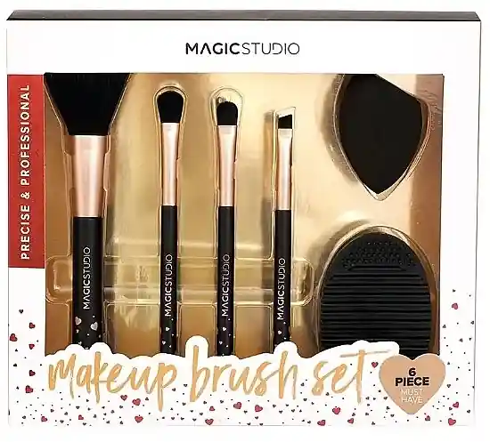 Makeup and Sponge Brush Set, 6 pcs - Accessories