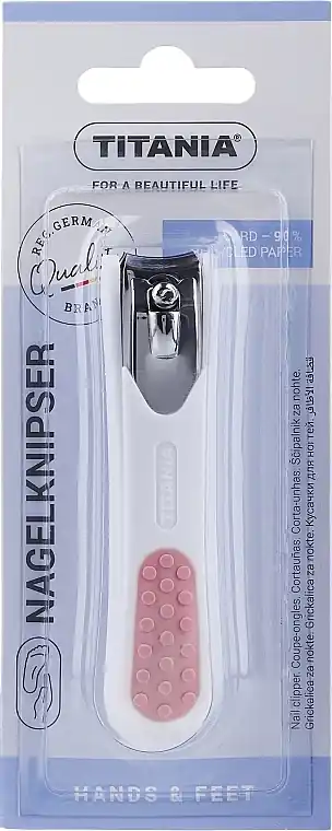 Chrome-Plated Nail Clipper, white and light pink