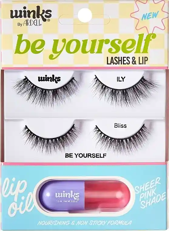 Ardell Winks Be Yourself Lashes & Lip (lashes/4pcs+l/oil/1,5ml) - Makeup