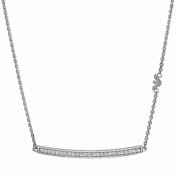 Silver Necklace with Zircons - Costume jewelry