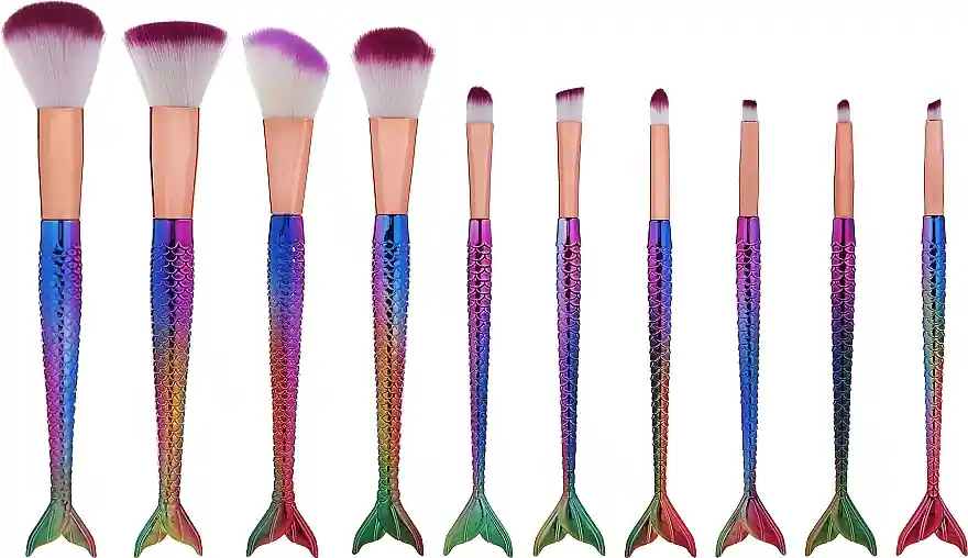 Makeup Brush Set, 10 pcs, pink - Accessories