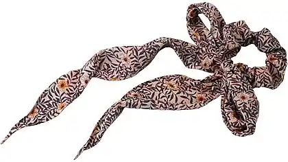Scarf Scrunchie, beige with floral print - Accessories