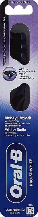 Toothbrush with charcoal, medium bristles, purple - Bath and Body