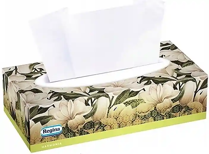 Tissues in Box, 3 layers, 100 pcs., yellow flowers - Accessories