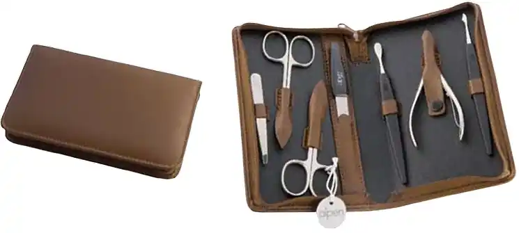 Manicure Set, 7 tools, 6826, brown - Accessories
