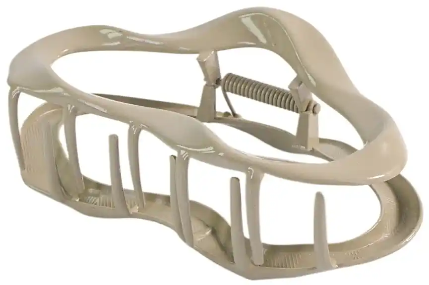 Claw Clip, wavy, large, beige - Accessories