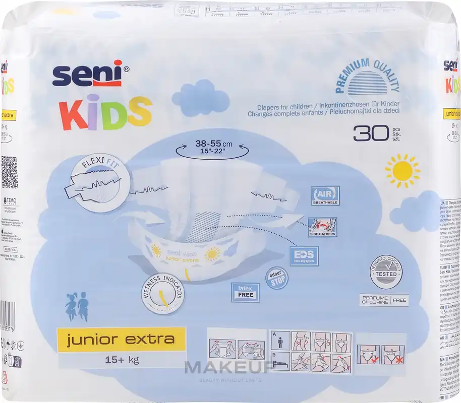Kids Junior Extra Diapers, 15-30 kg