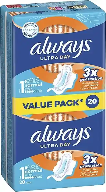 Sanitary Pads, Size 1, 20 pcs - Bath and Body