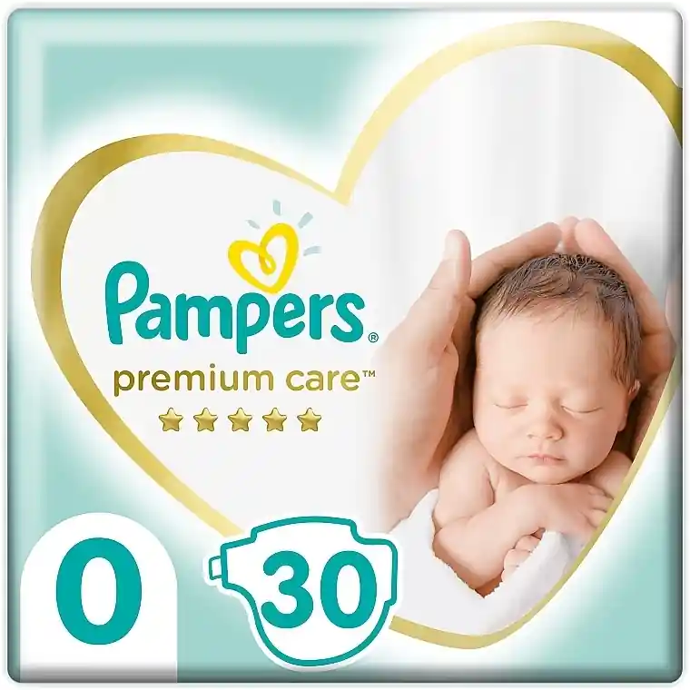 Pampers Premium Care Newborn Diapers (up to 3 kg), 30 pcs - Health & Care