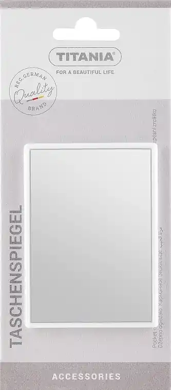 Pocket Mirror 8.5x6 cm, white - Accessories