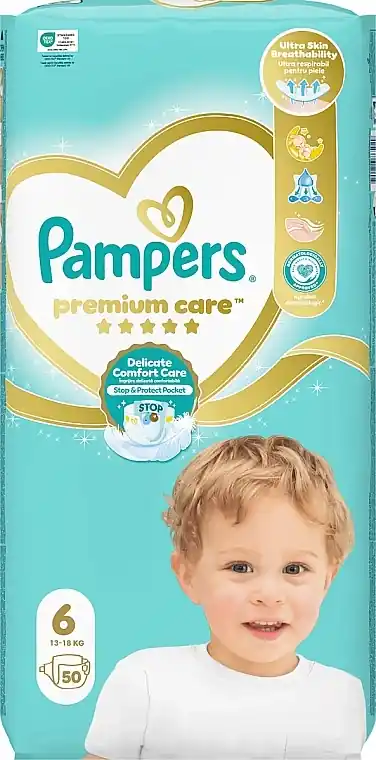 Premium Care 6 Diapers (13-18 kg), 50 pcs