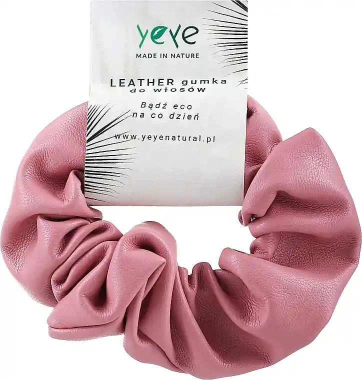 Leather Scrunchie 10.5 x 3.5 cm, pink - Accessories