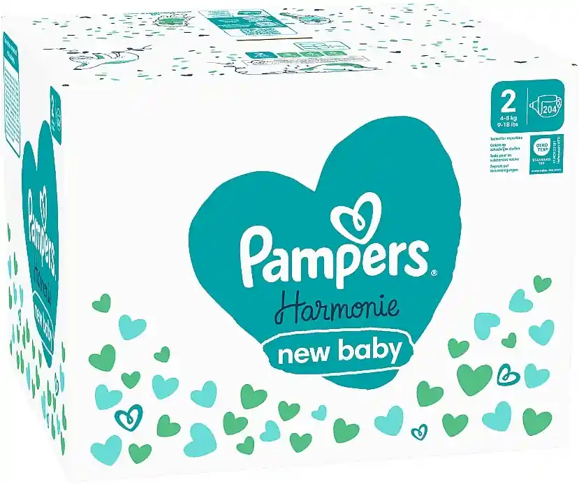 Harmonie New Baby Diapers, size 2, 4-8 kg, 204 pcs