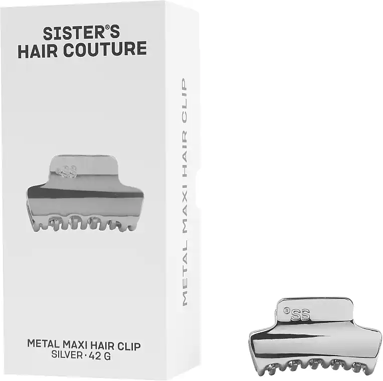 Silver Maxi Metal Hair Clip - Accessories