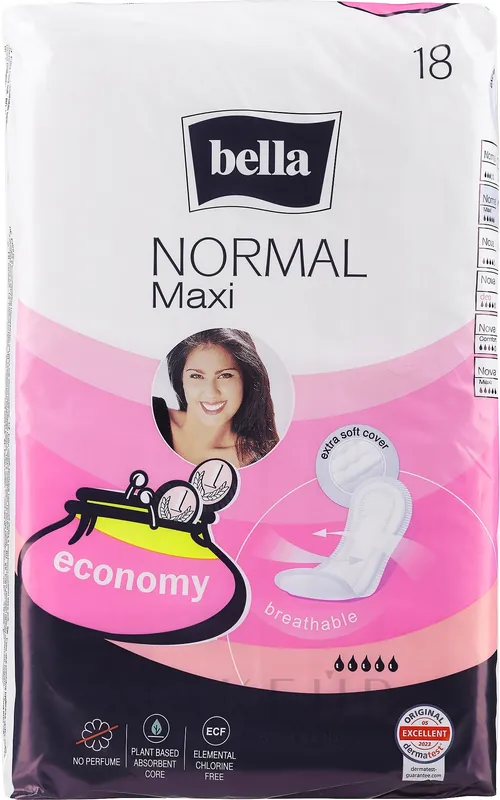 Normal Maxi Sanitary Pads, 18 pcs - Bath and Body