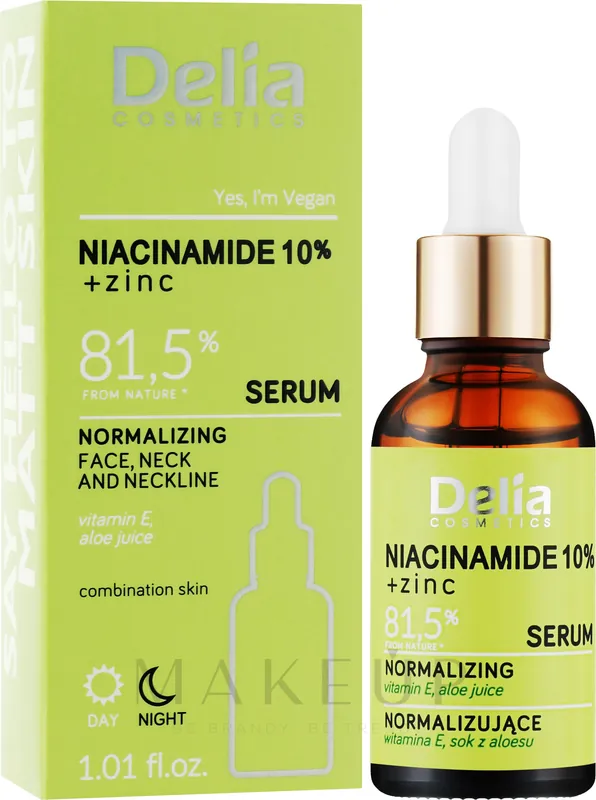 Normalizing Face, Neck & Decollete Serum with Niacinamide & Zinc - Skin Care Products