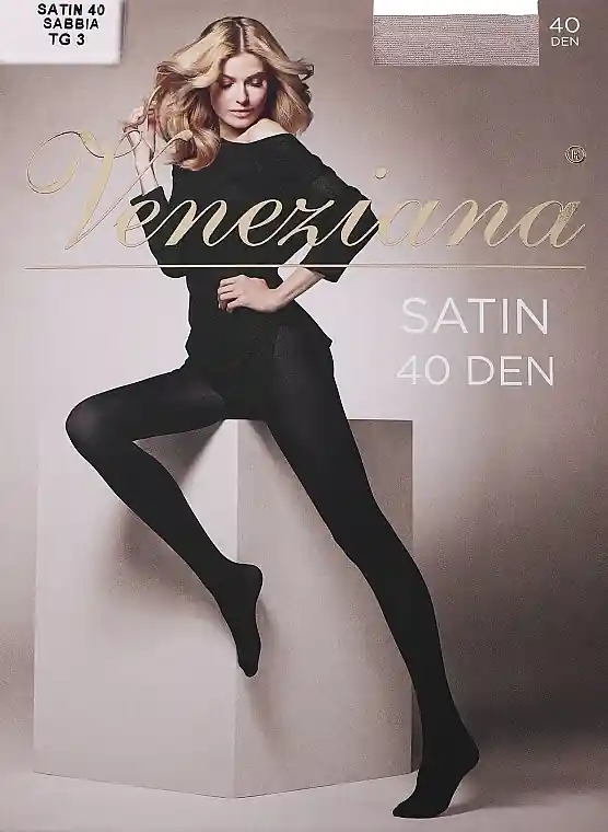 Women's Tights "Satin", 40 Den, sabbia - Clothes