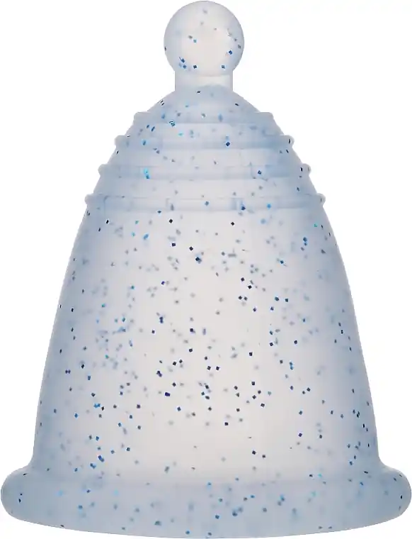 Menstrual Cup with Ball, size M, light blue glitter - Accessories