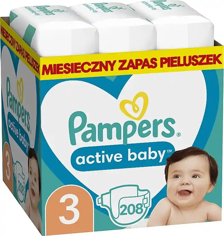 Diapers 'Active Baby', size 3 (Midi) 6-10 kg, 208 pcs.