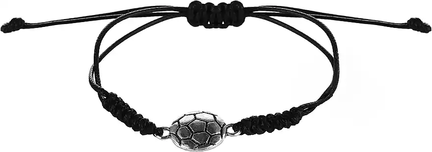 Thread Bracelet "Soccer Ball", black - Costume jewelry