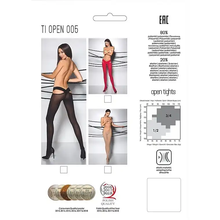 Erotic Tights with Hole 'Tiopen 005', 60 Den, nero - Clothes