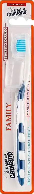 Family Toothbrush, medium bristles, dark blue - Bath and Body