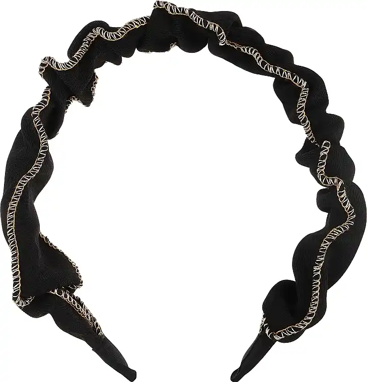 Headband with decorative knot, FA-5618, black and gold