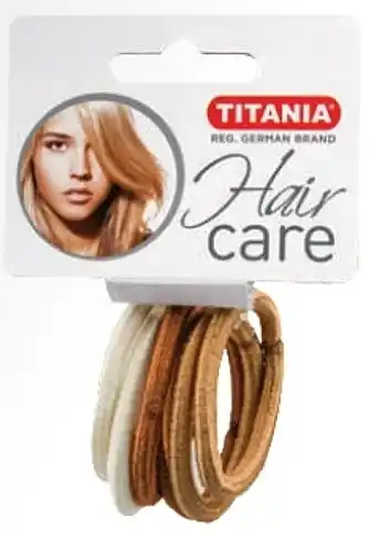 Hair Tie, elastic, 6 mm, 6 pcs, light brown - Accessories