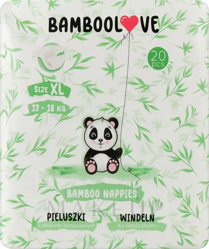 Bamboo Diapers, XL (12-18 kg), 20 pcs