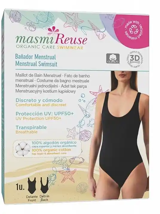 Menstrual One-Piece Swimsuit, Black
