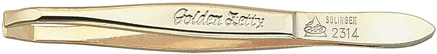 Slant Tip Tweezers, gold, 8 cm - Accessories