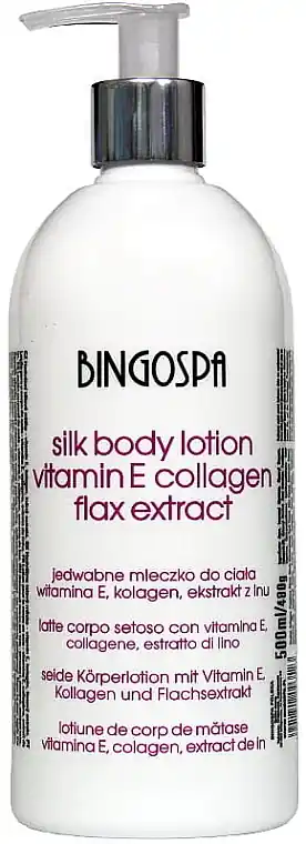 Body Silk Lotion with Flax, Vitamin E, Collagen - Bath and Body