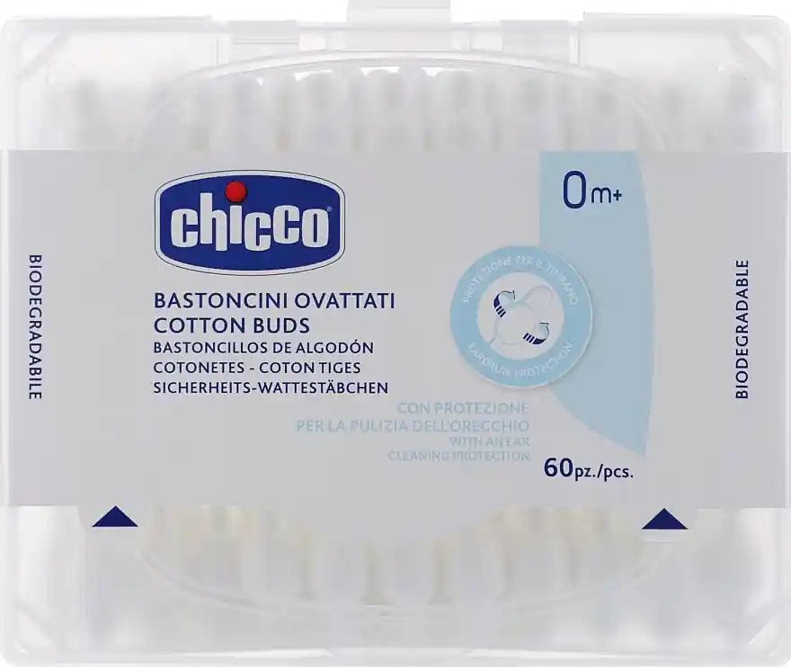 Baby Cotton Buds with Limiter, 60 pcs - Accessories