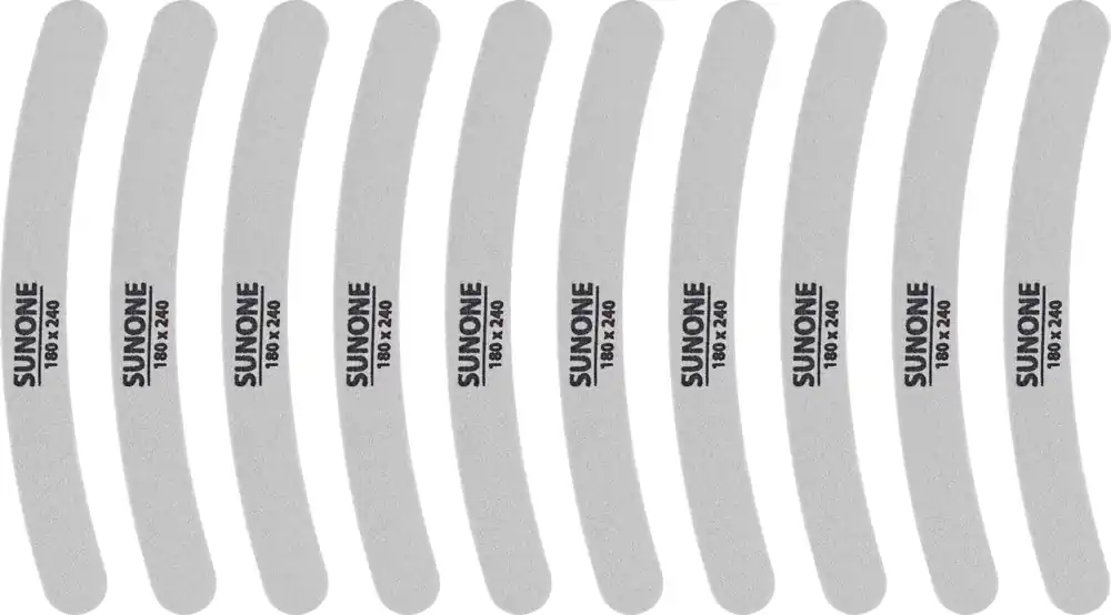 Nail File 180/240, banana, white, 10 pcs - Accessories